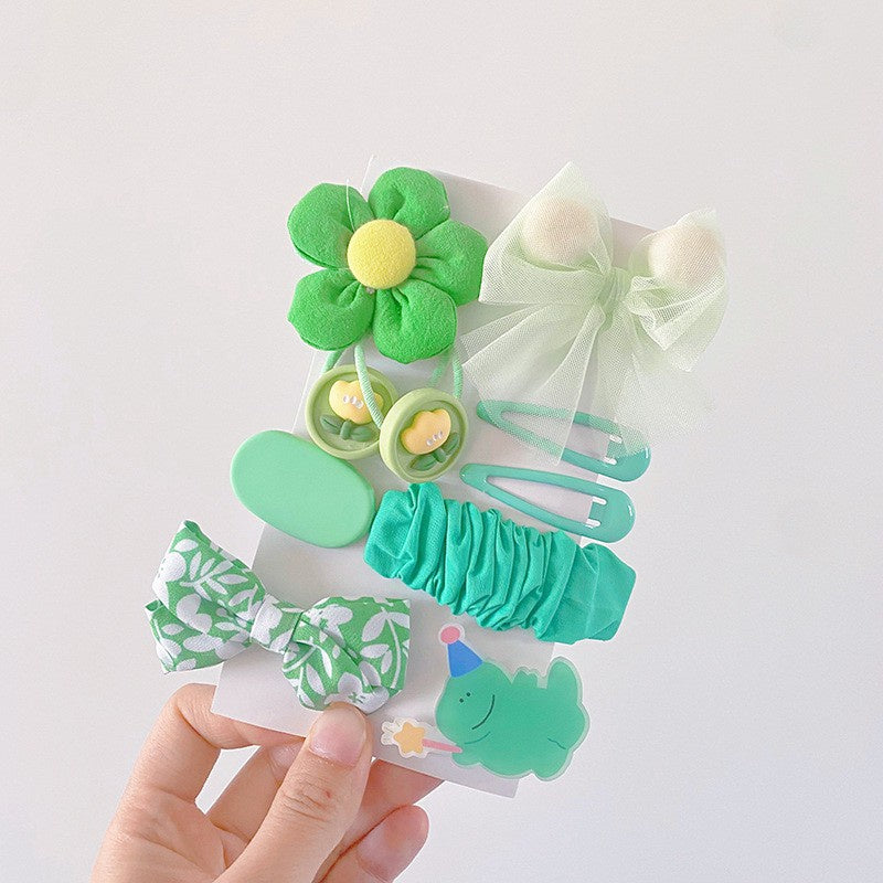 (isi 10pcs) Set Jepitan Ikat rambut | Pita Karet Rambut | bayi anak bunga import perempuan aksesoris catalog JYRF FG