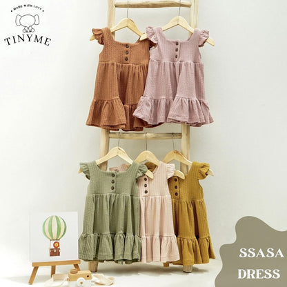 TINYME 1-4thn | DRESS BAYI ANAK BASIC CASUAL PESTA ELEGAN FORMAL PEREMPUAN catalog TMTM ssasa