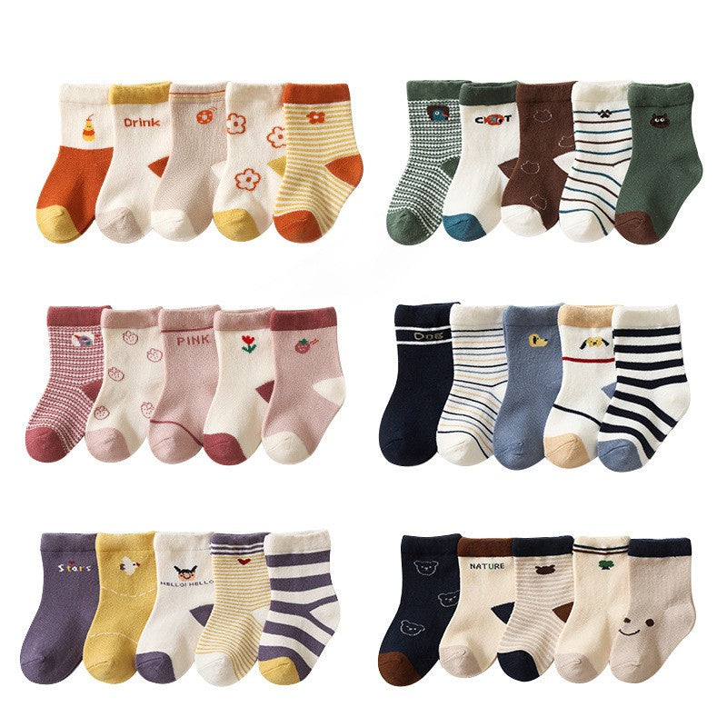[SALE] [5 PSG] 0-8 thn | KAOS KAKI BAYI ANAK IMPOR SOCKS LUCU KARAKTER KARTUN UNISEX QN QBR