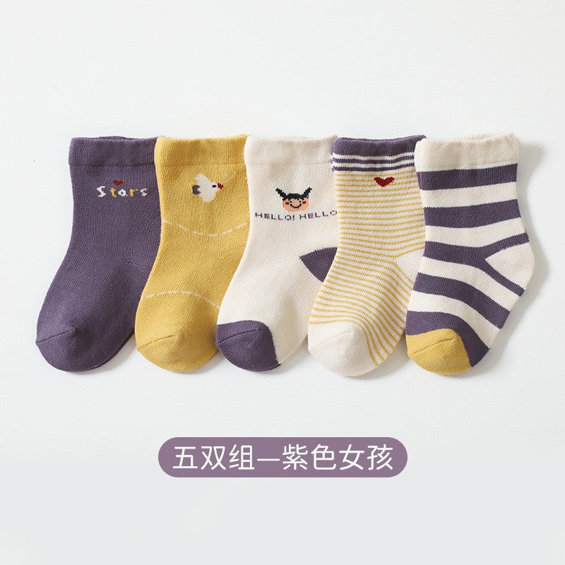 [SALE] [5 PSG] 0-8 thn | KAOS KAKI BAYI ANAK IMPOR SOCKS LUCU KARAKTER KARTUN UNISEX QN QBR