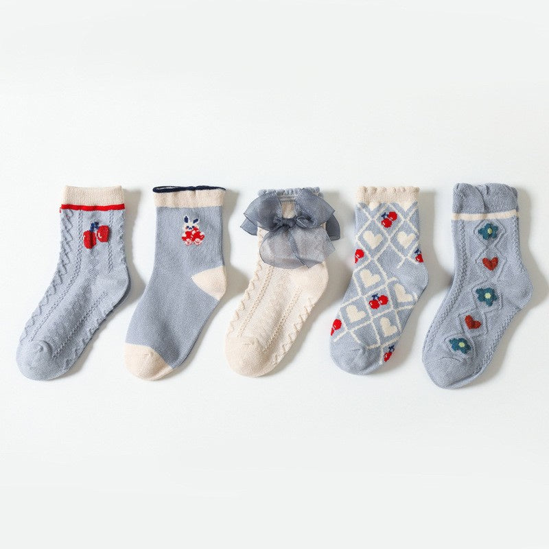 [5 PSG] 1-12 thn | KAOS KAKI BAYI ANAK IMPOR SOCKS LUCU KARAKTER KARTUN UNISEX QN QBO