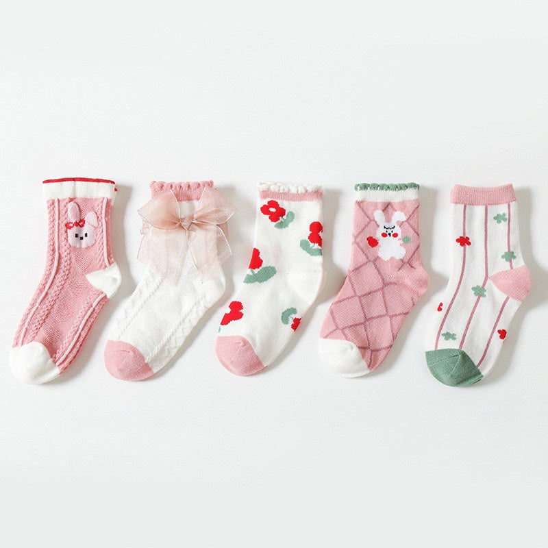 [5 PSG] 1-12 thn | KAOS KAKI BAYI ANAK IMPOR SOCKS LUCU KARAKTER KARTUN UNISEX QN QBO