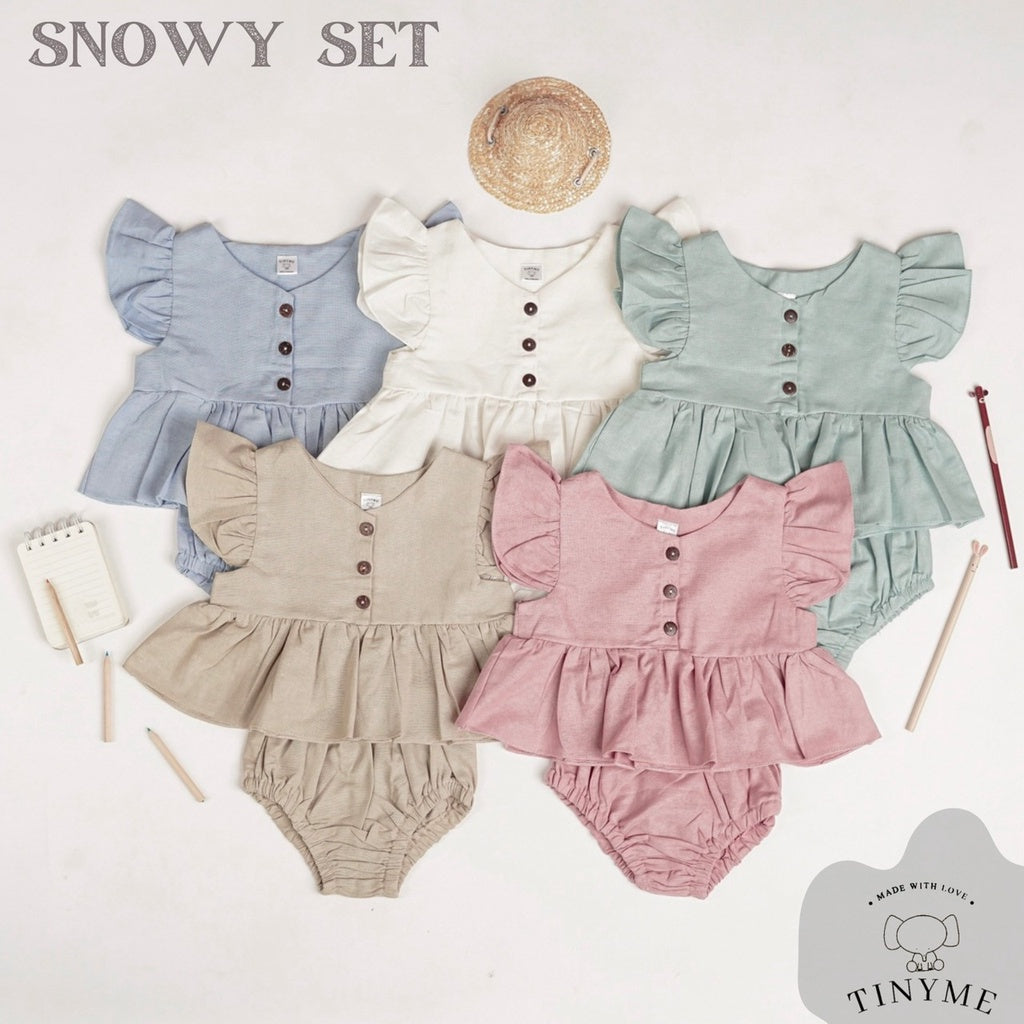 TINYME 0-3 thn || ( ATASAN PEPLUM / CELANA ) KAOS BAYI ANAK CASUAL catalog TMTM SNOWY