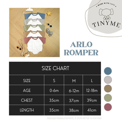 TINYME 0-18bln KATUN PREMIUM ROMPER BASIC BAYI | JUMPSUIT JUMPER BAJU PAKAIAN ANAK BABY catalog TMTM ARLO
