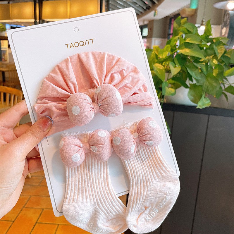 1-3 thn | 2in1 (Kaos kaki + Turban) BAYI ANAK IMPOR SOCKS TOPI LUCU ANAK PEREMPUAN catalog JYRF FM