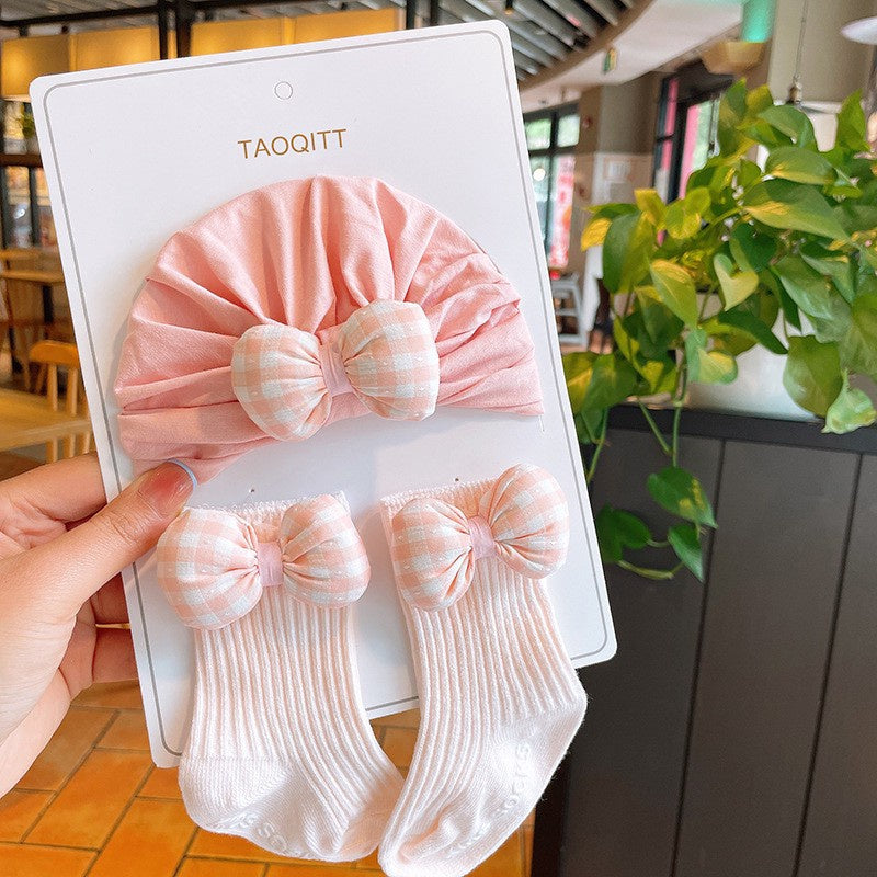 1-3 thn | 2in1 (Kaos kaki + Turban) BAYI ANAK IMPOR SOCKS TOPI LUCU ANAK PEREMPUAN catalog JYRF FM