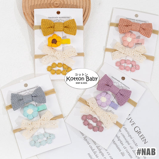 (isi 4 pcs) 0-3 thn | Bandana bayi headband premium import pita anak perempuan catalog QUIN NAB