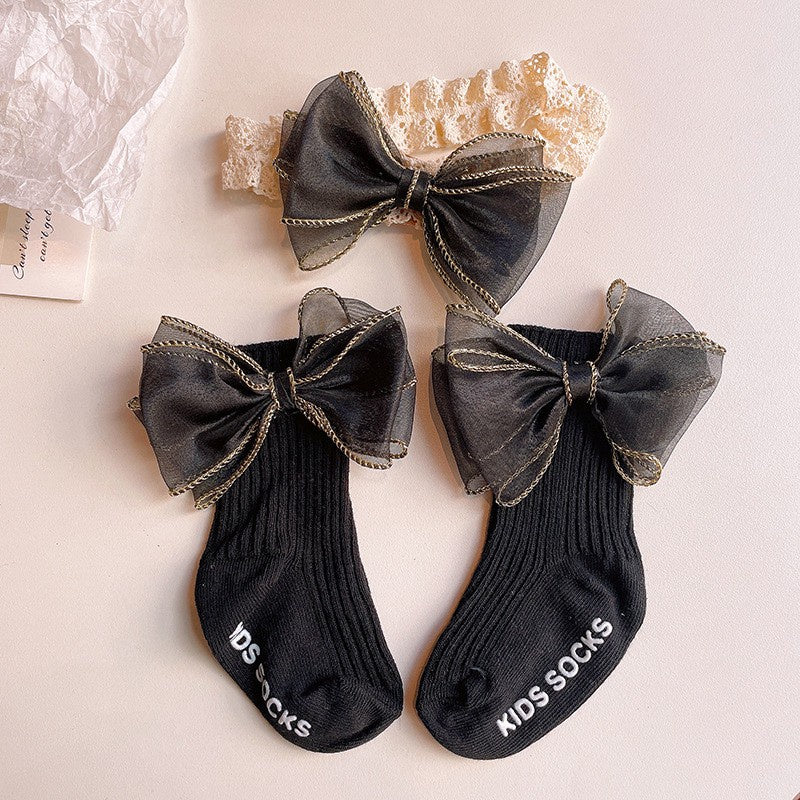 1-3 thn | 2in 1 (Kaos kaki + Bandana) BAYI ANAK IMPOR SOCKS LUCU ANAK PEREMPUAN catalog JYRF FL