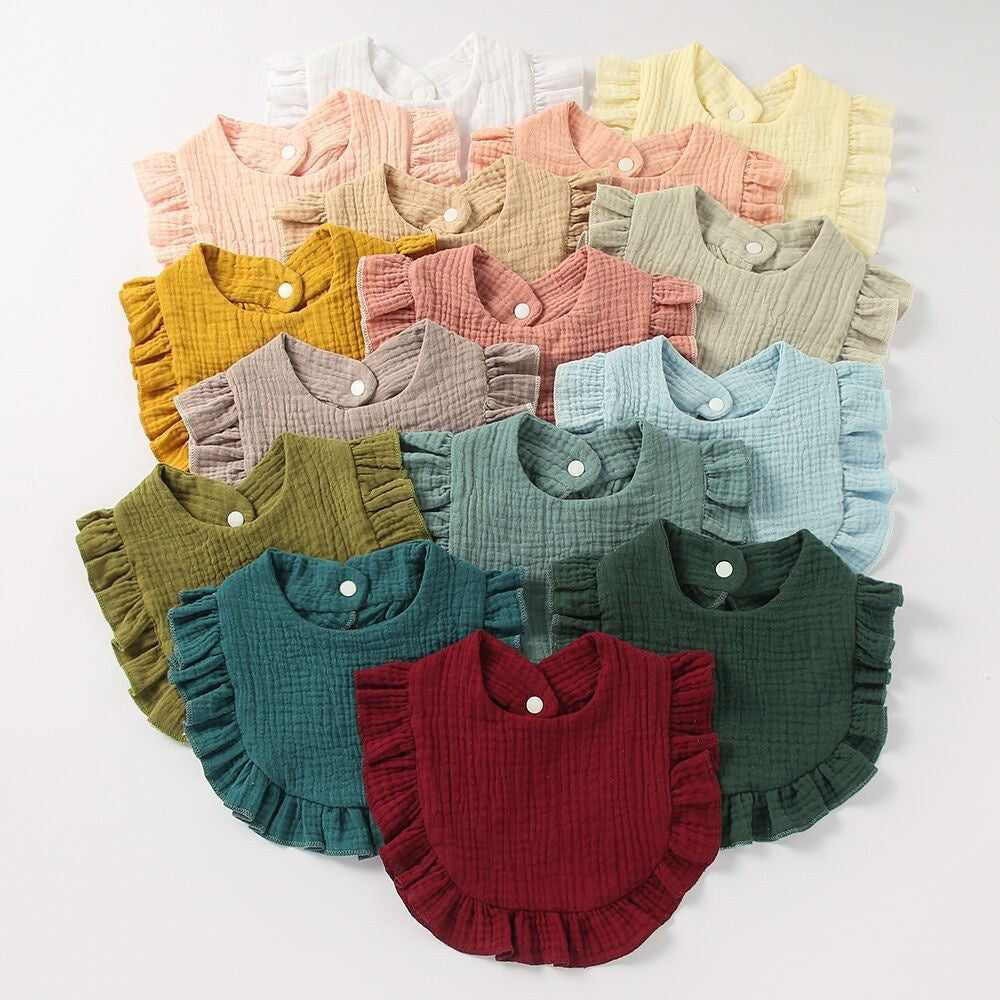 BIB SLABBER RUFFLE POLOS MUSLIN BAYI SET CELEMEK TATAKAN LIUR ANAK DQIN Q catalog