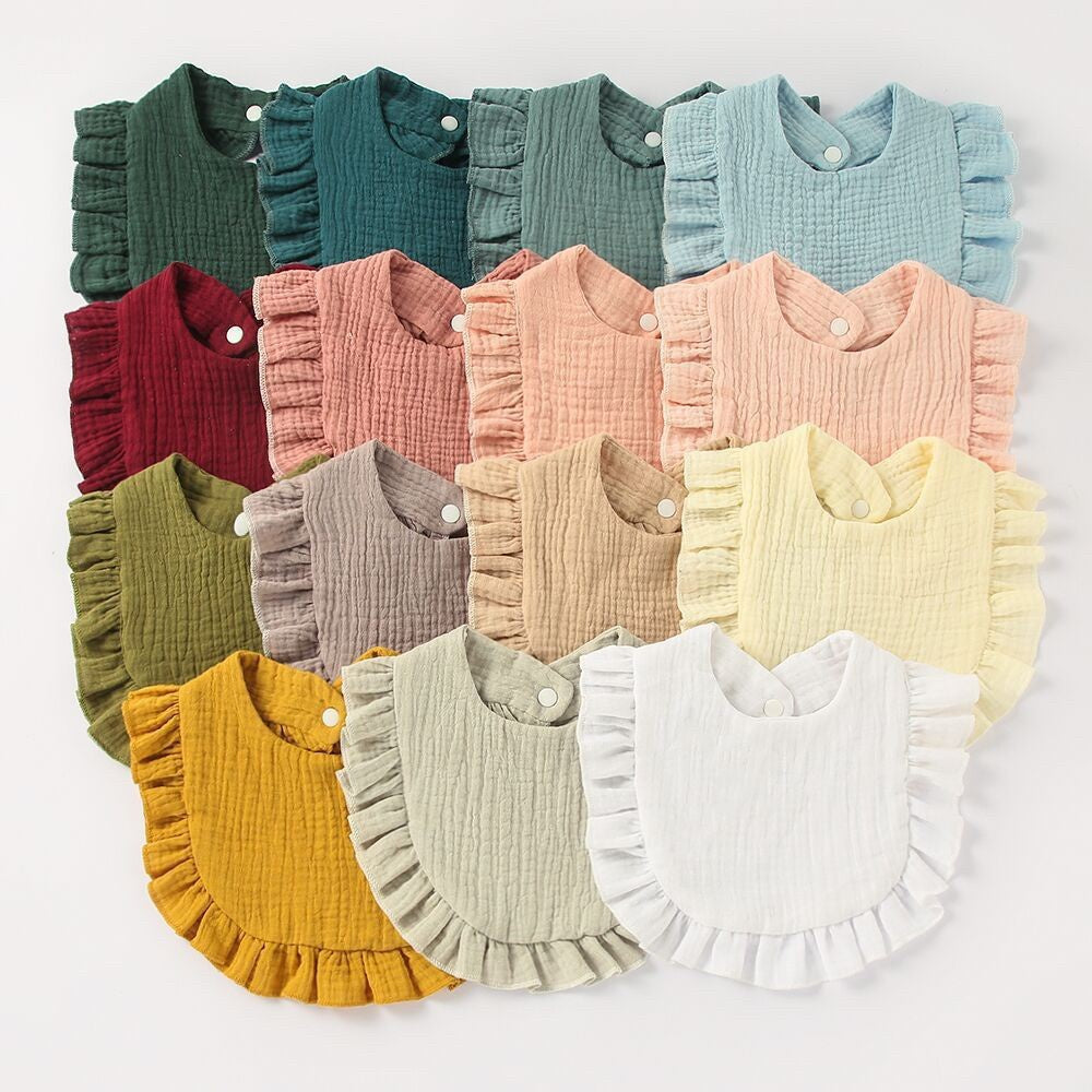 BIB SLABBER RUFFLE POLOS MUSLIN BAYI SET CELEMEK TATAKAN LIUR ANAK DQIN Q catalog