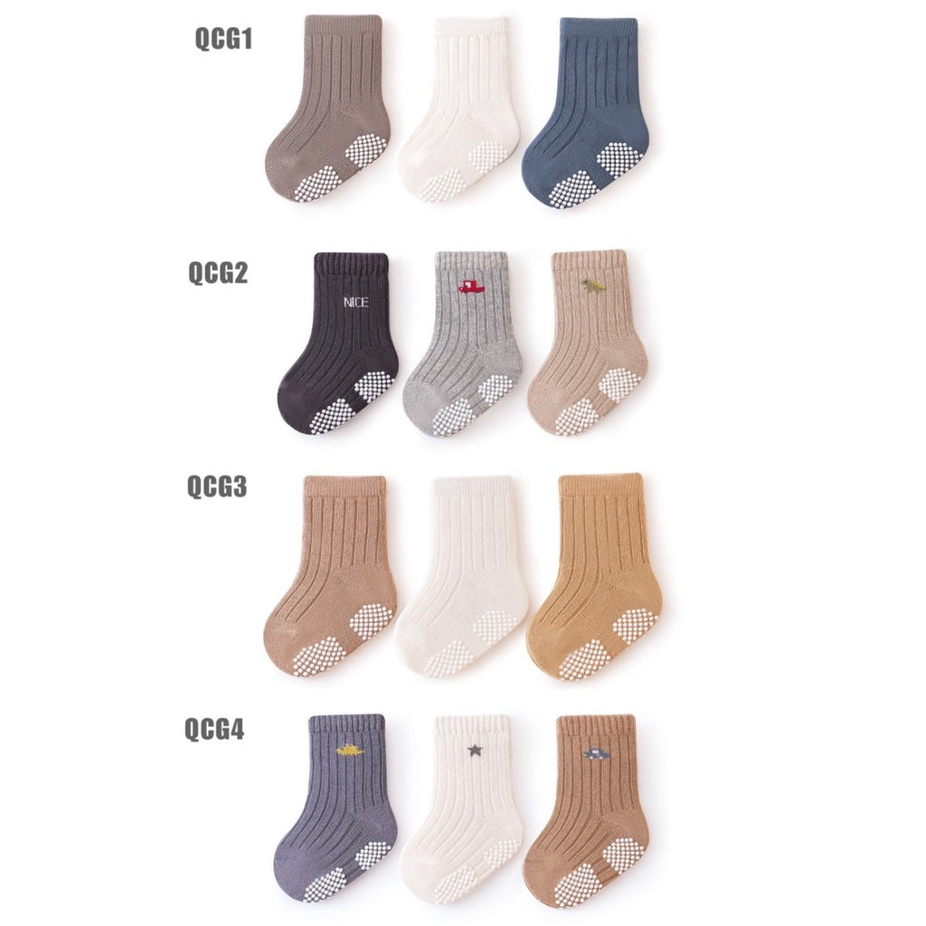 [3 PSG] 0-3 thn | KAOS KAKI BAYI ANAK IMPOR SOCKS LUCU KARAKTER KARTUN UNISEX catalog QN QCG