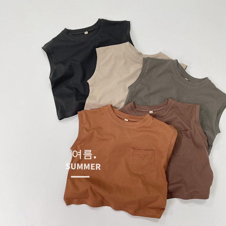 1-5thn | Tshirt Kaos Korea Basic Oblong Kutang Anak Laki-laki Pakaian Bayi KQHZ catalog KAE