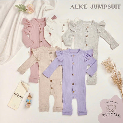 TINYME (free bandana) 0-12bln JUMPER RUFFLE BASIC BAYI | JUMPSUIT ROMPER BAJU PAKAIAN ANAK catalog TMTM ALICE