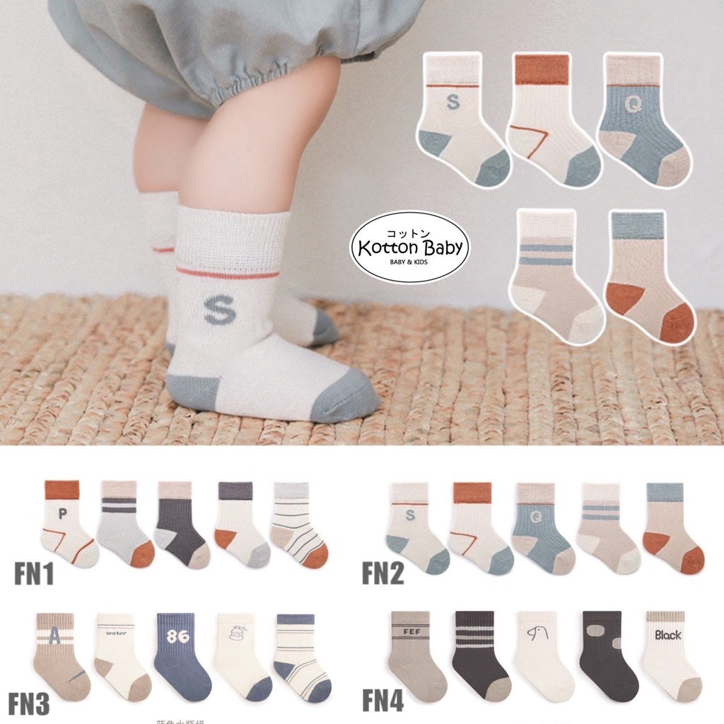 [5 PSG] 0-5 thn | KAOS KAKI BAYI ANAK IMPOR SOCKS LUCU KARAKTER KARTUN UNISEX catalog NMBB FN