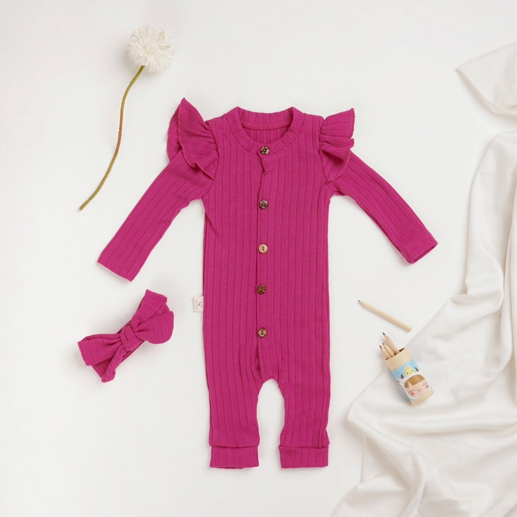 TINYME (free bandana) 0-12bln JUMPER RUFFLE BASIC BAYI | JUMPSUIT ROMPER BAJU PAKAIAN ANAK catalog TMTM ALICE