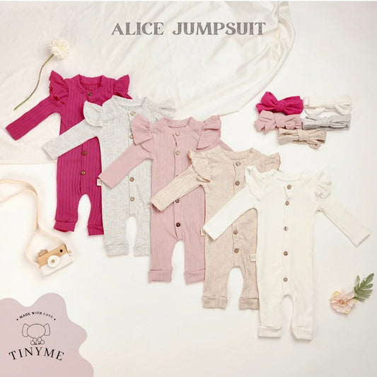 TINYME (free bandana) 0-12bln JUMPER RUFFLE BASIC BAYI | JUMPSUIT ROMPER BAJU PAKAIAN ANAK catalog TMTM ALICE