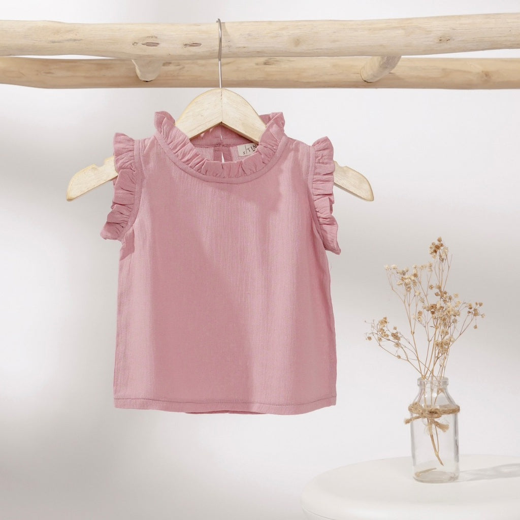 TINYME 1-5thn || ATASAN ANAK KOREA RUFFLE KAOS TOP FORMAL PEREMPUAN Catalog TMTM GENIE