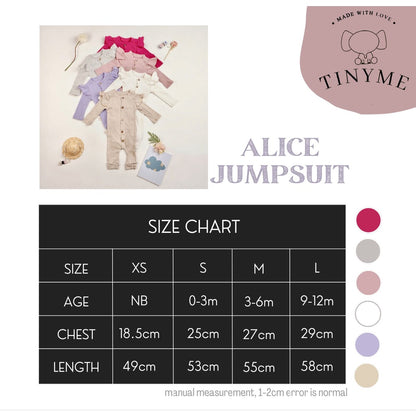 TINYME (free bandana) 0-12bln JUMPER RUFFLE BASIC BAYI | JUMPSUIT ROMPER BAJU PAKAIAN ANAK catalog TMTM ALICE