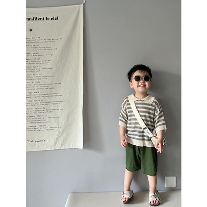 1-5thn | Tshirt Kaos Korea Basic Lengan Pendek Anak Laki-laki Pakaian Bayi MTQN catalog QC