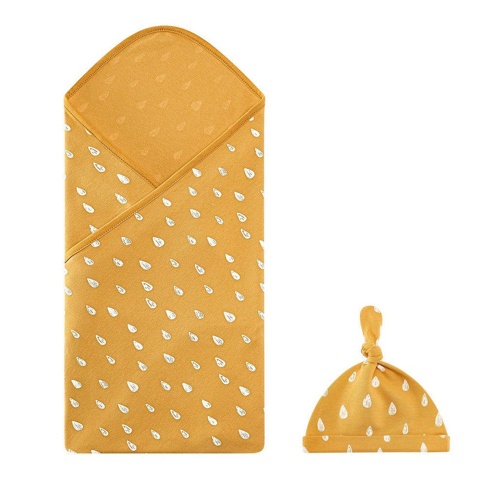 2in1 bedong katun + topi newborn set kain swaddle bayi catalog NSLR RD