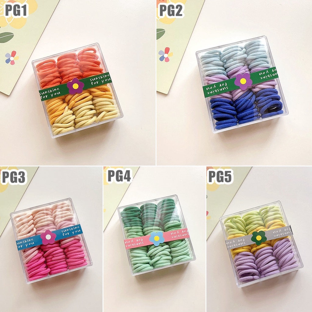 (1 Box) Set Ikat rambut | Pita Karet Rambut | bayi anak import perempuan aksesoris catalog WGEP PG