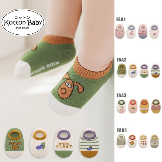 [4 PSG] 0-3 thn |  KAOS KAKI RIBBON BAYI ANAK IMPOR NEWBORN SOCKS LUCU KARAKTER KARTUN Catalog NMBB FAA