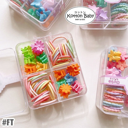 (1BOX)Set Ikat rambut &jepitan |jepitan Karet Rambut |bayi anak import aksesoris catalog JYRF FT new