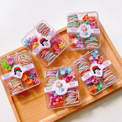 (1BOX)Set Ikat rambut &jepitan |jepitan Karet Rambut |bayi anak import aksesoris catalog JYRF FT new