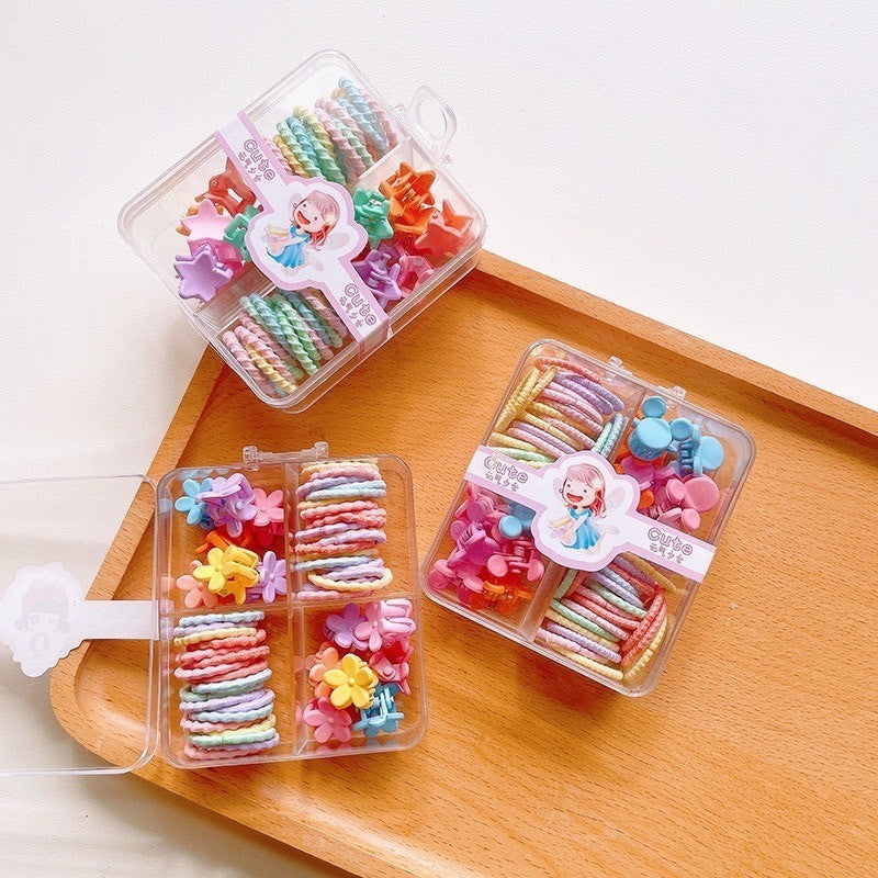 (1BOX)Set Ikat rambut &jepitan |jepitan Karet Rambut |bayi anak import aksesoris catalog JYRF FT new