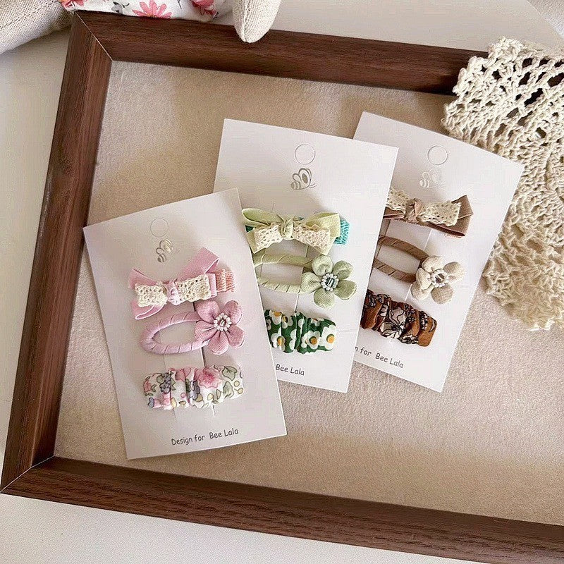 (isi 3pcs) Set Jepitan rambut | Pita Rambut | bayi anak bunga import perempuan aksesoris catalog WGEP PK