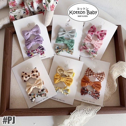 (isi 3pcs) Set Jepitan rambut | Pita Rambut | bayi anak bunga import perempuan aksesoris catalog WGEP PJ