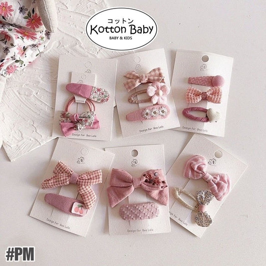 (isi 2/3pcs) Set Jepitan rambut | Ikat Rambut | bayi anak import perempuan aksesoris catalog WGEP PM