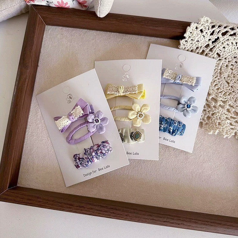 (isi 3pcs) Set Jepitan rambut | Pita Rambut | bayi anak bunga import perempuan aksesoris catalog WGEP PK