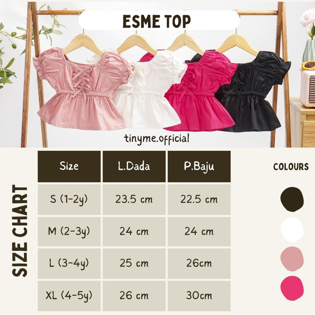 TINYME 0-4 thn || ATASAN PEPLUM TOP KAOS BAYI ANAK CASUAL catalog TMTM ESME