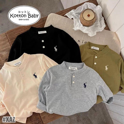 2-6thn | Tshirt Kaos Korea Basic Lengan Panjang Oblong Anak Laki-laki Pakaian Bayi TXY catalog XAZ